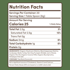 RYZE Mushroom Matcha — Organic Instant Matcha Latte with Lion's Mane & King Trumpet, 30 Servings C6