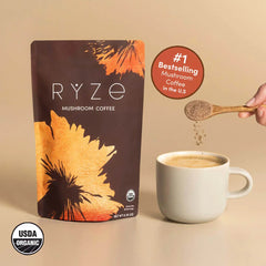 RYZE Mushroom Coffee — Organic Instant Coffee with Cordyceps & Reishi, 30 Servings C3