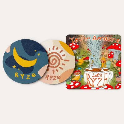 Coasters + Mushroom Magnet O9