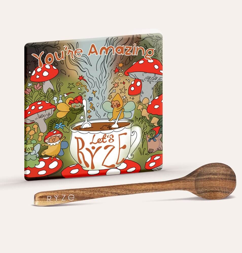 Mushroom Magnet + Acacia Spoon L9