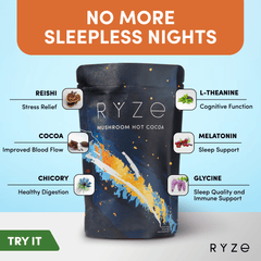RYZE Hot Cocoa - with 6 Sleep Superfoods to Help Fall Asleep and Stay Asleep F0