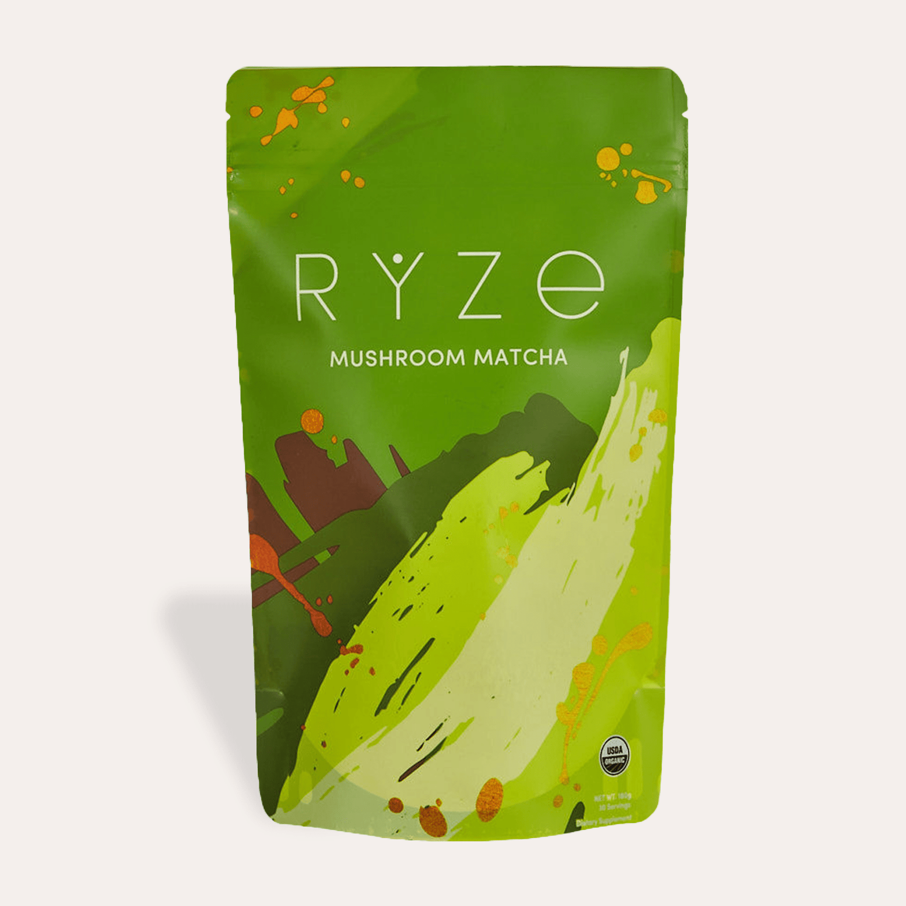 RYZE Mushroom Matcha - with 6 Organic Adaptogenic Mushrooms Grown In USA and Ceremonial-Grade Japanese Matcha F9