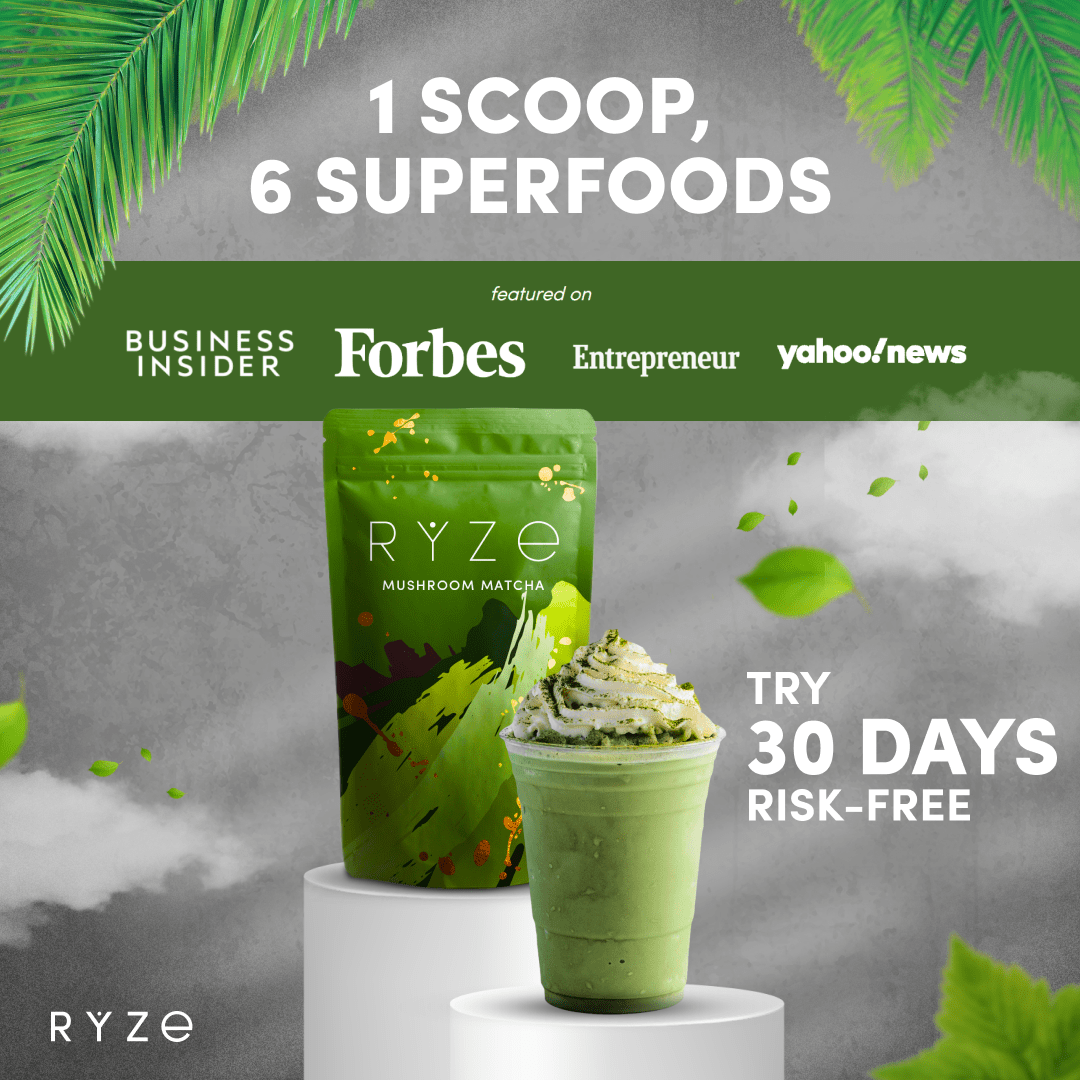 RYZE Organic Mushroom Matcha Starter Kit (60 servings) R3